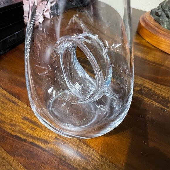 Glass Vase or Pitcher with Unique Handle - Picture 3 of 11